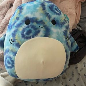 Squishmallow New 12” Luther blue tiedye shark